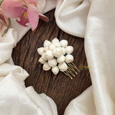 Vriksham Mallipoo Jasmine Flower Four Teeth Hair Clip-HF-H1039